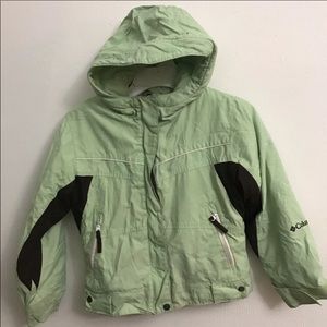 Girls 6/6x Columbia mint green/brown coat